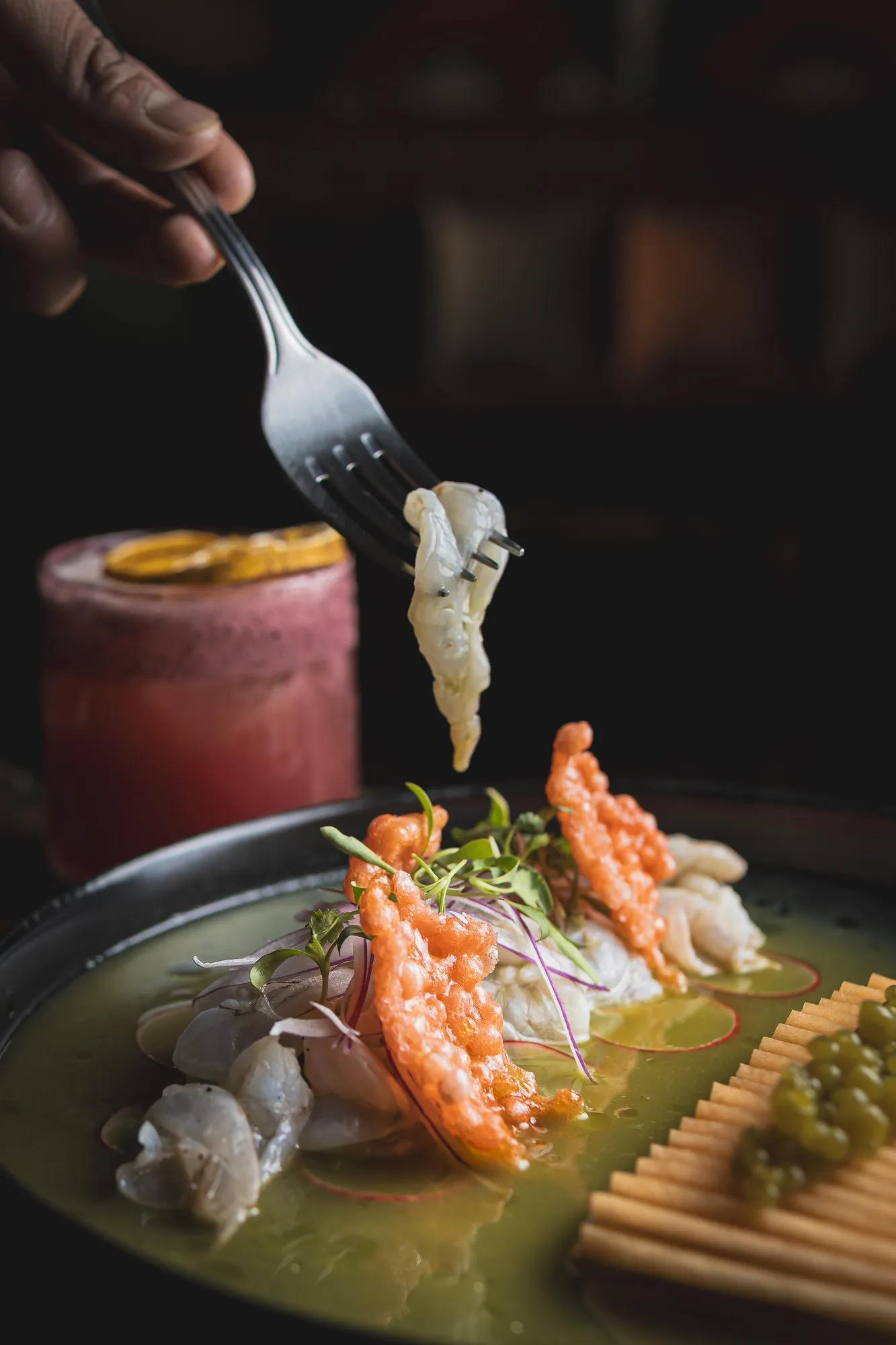 Ceviche servido al momento