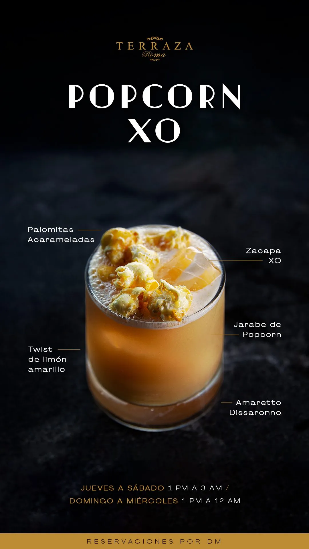 Historia para redes: coctel Popcorn XO